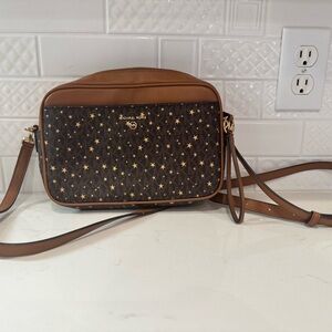 Michael Kors Brown Star-Print Crossbody Bag